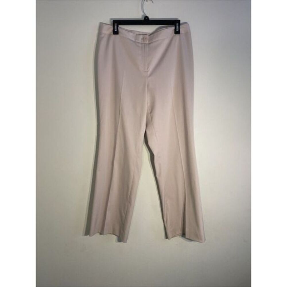 Classic Beige‎ Straight Leg Dress Pants Professional Work Wear Trousers Size L
